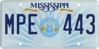 MS license plate MPE443