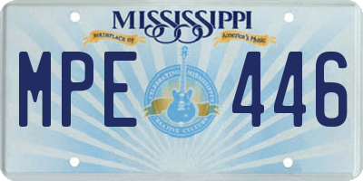 MS license plate MPE446