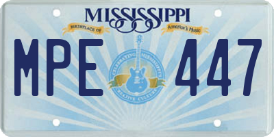 MS license plate MPE447