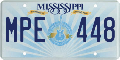 MS license plate MPE448