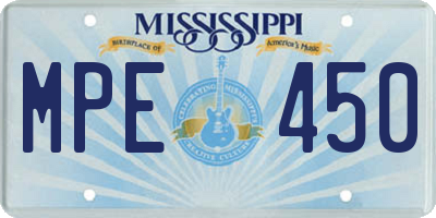 MS license plate MPE450