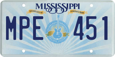 MS license plate MPE451