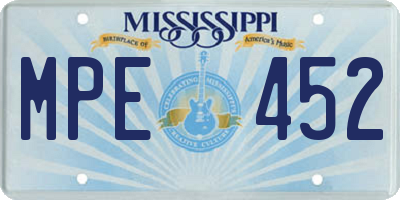 MS license plate MPE452