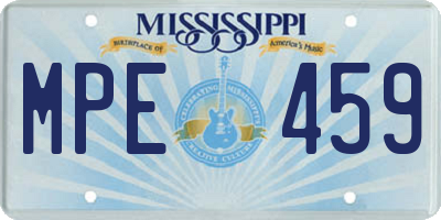 MS license plate MPE459