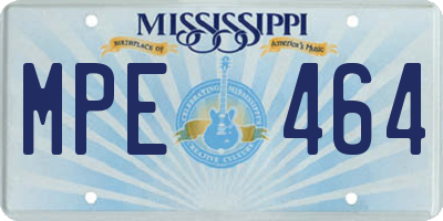 MS license plate MPE464