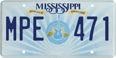 MS license plate MPE471