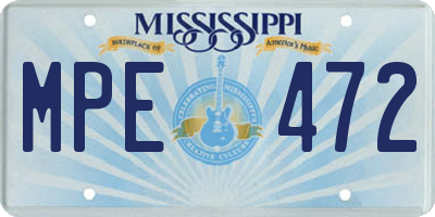 MS license plate MPE472