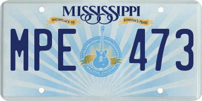 MS license plate MPE473
