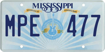MS license plate MPE477