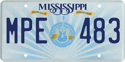 MS license plate MPE483