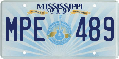 MS license plate MPE489