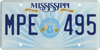 MS license plate MPE495