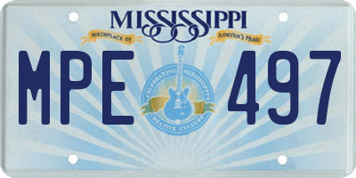 MS license plate MPE497