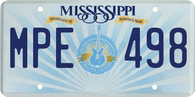 MS license plate MPE498