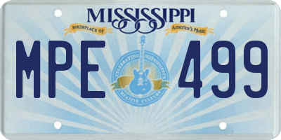 MS license plate MPE499