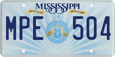 MS license plate MPE504