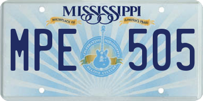 MS license plate MPE505