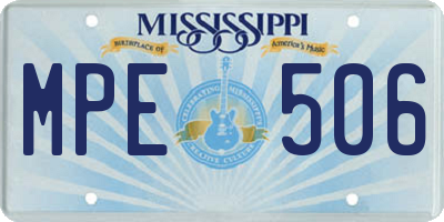 MS license plate MPE506