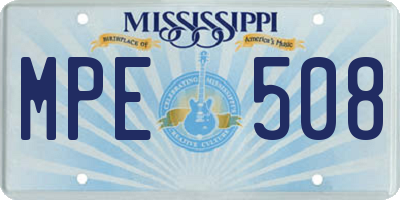 MS license plate MPE508