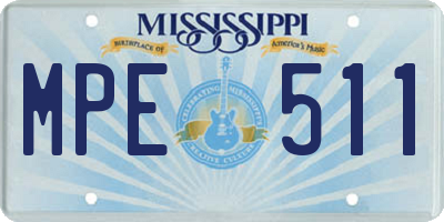MS license plate MPE511