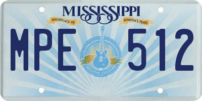 MS license plate MPE512