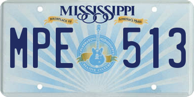 MS license plate MPE513