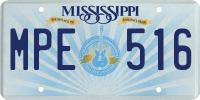MS license plate MPE516