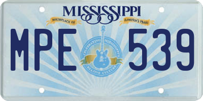 MS license plate MPE539