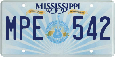 MS license plate MPE542