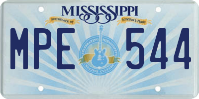MS license plate MPE544