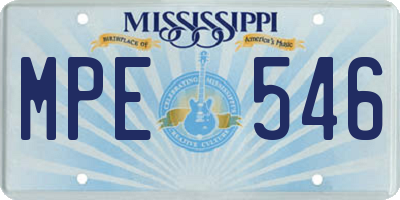 MS license plate MPE546