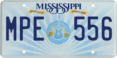 MS license plate MPE556