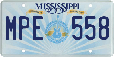 MS license plate MPE558