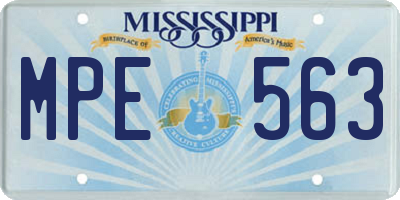 MS license plate MPE563