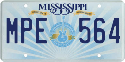 MS license plate MPE564