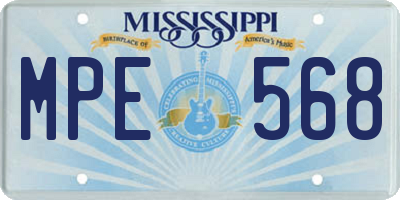 MS license plate MPE568