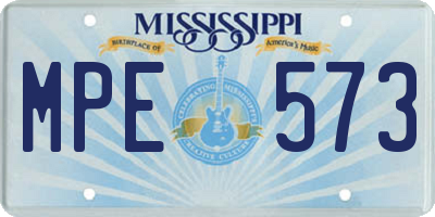 MS license plate MPE573