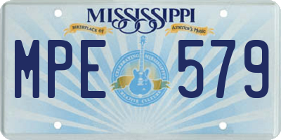 MS license plate MPE579