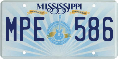 MS license plate MPE586