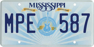 MS license plate MPE587