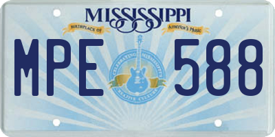 MS license plate MPE588