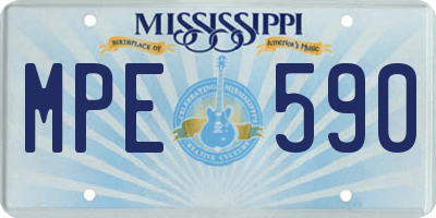 MS license plate MPE590