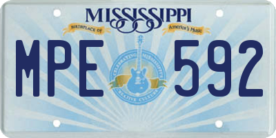 MS license plate MPE592
