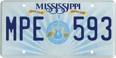 MS license plate MPE593