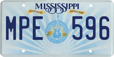 MS license plate MPE596
