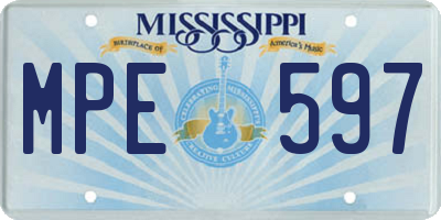 MS license plate MPE597