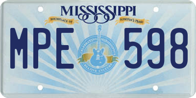 MS license plate MPE598