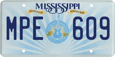 MS license plate MPE609