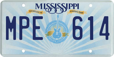 MS license plate MPE614