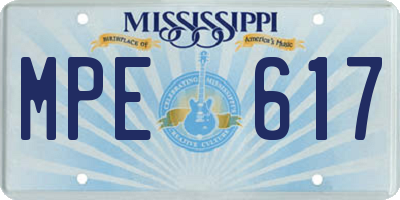 MS license plate MPE617